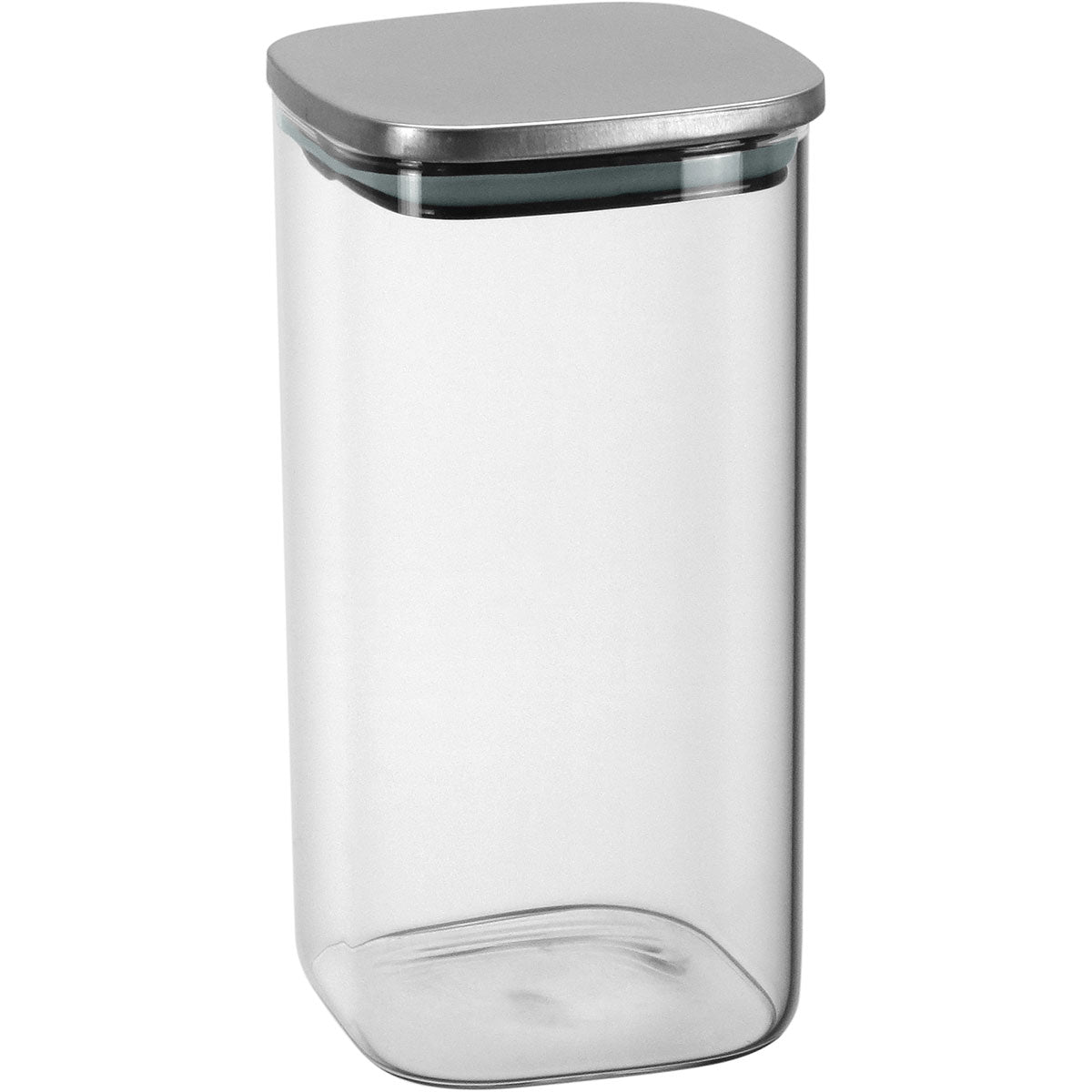 Pote Quadrado Borossilicato com Tampa Inox 1,5L Transparente Home&Co