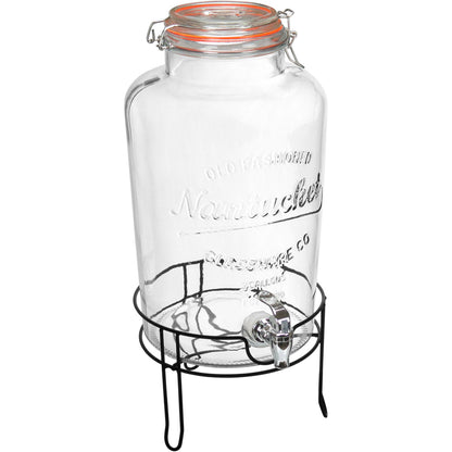 Refresqueira de Vidro 8L Home&Co com Suporte Metal Transparente 47x25cm