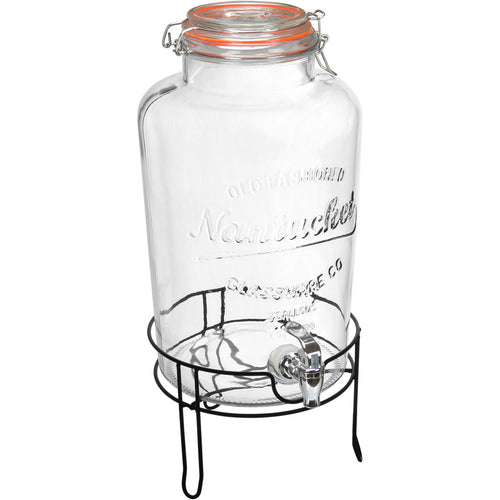 Refresqueira de Vidro 8L Home&Co com Suporte Metal Transparente 47x25cm