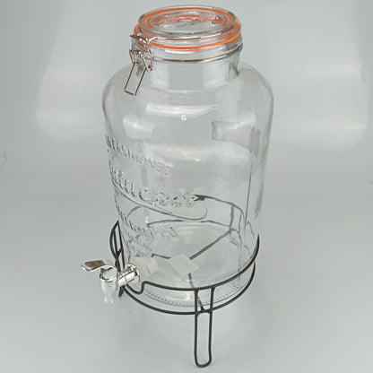 Refresqueira de Vidro 8L Home&Co com Suporte Metal Transparente 47x25cm