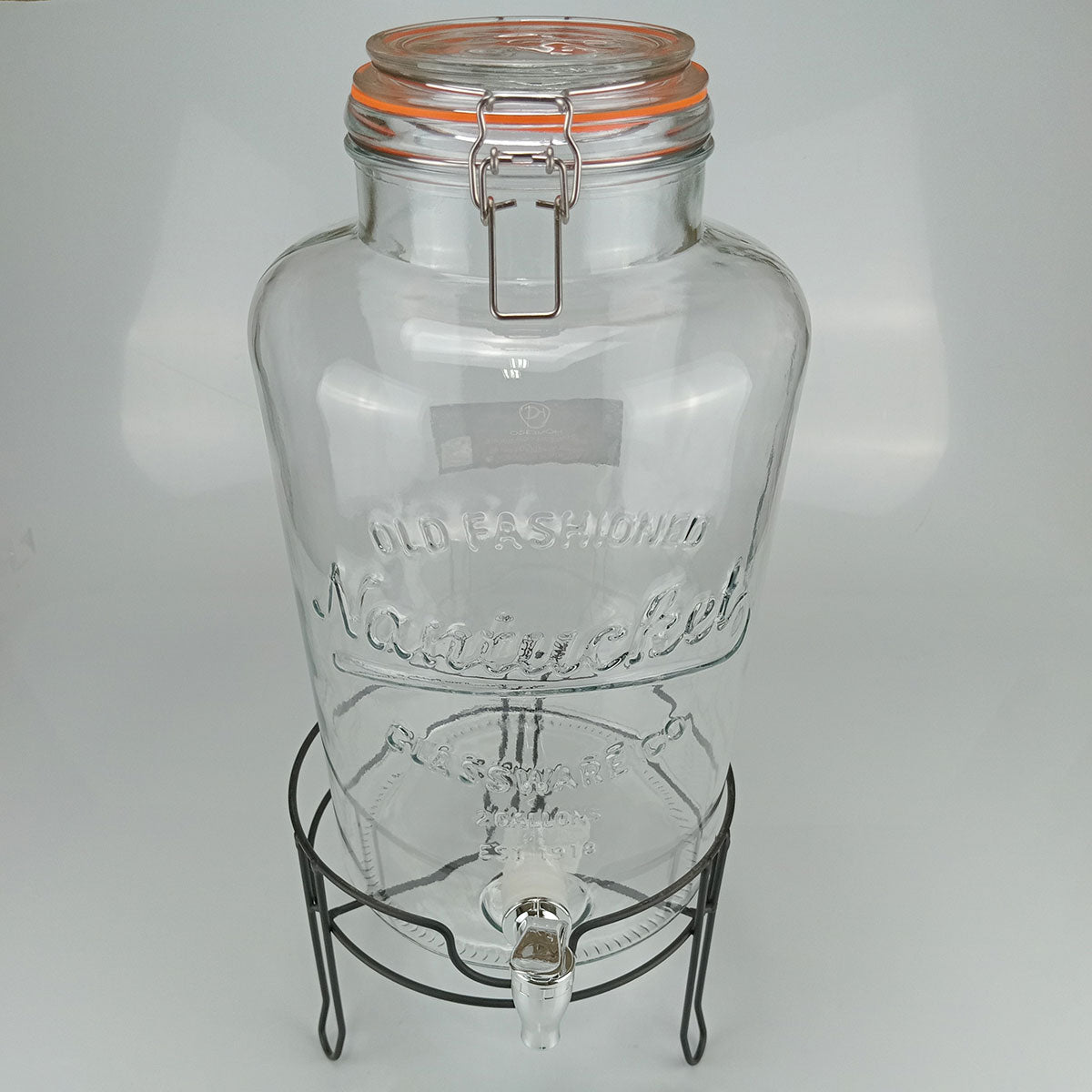 Refresqueira de Vidro 8L Home&Co com Suporte Metal Transparente 47x25cm