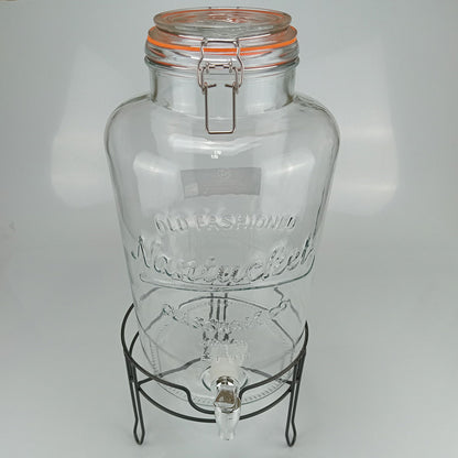 Refresqueira de Vidro 8L Home&Co com Suporte Metal Transparente 47x25cm