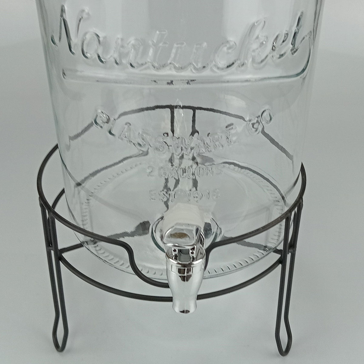 Refresqueira de Vidro 8L Home&Co com Suporte Metal Transparente 47x25cm