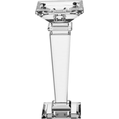 Castiçal de Cristal Transparente 22x9cm Elegante para Decoração