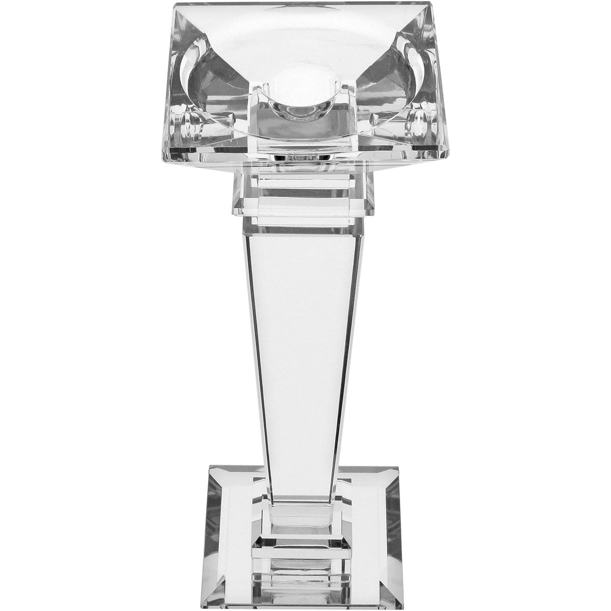 Castiçal de Cristal Transparente 22x9cm Elegante para Decoração