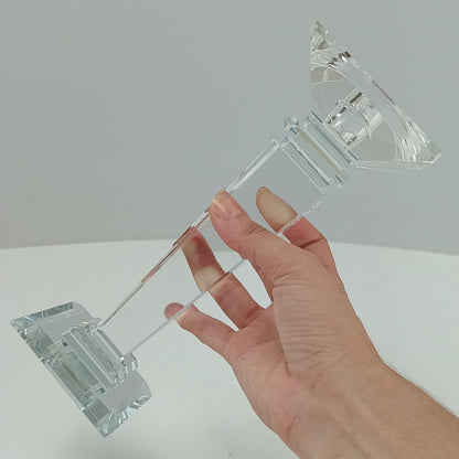 Castiçal de Cristal Transparente 22x9cm Elegante para Decoração