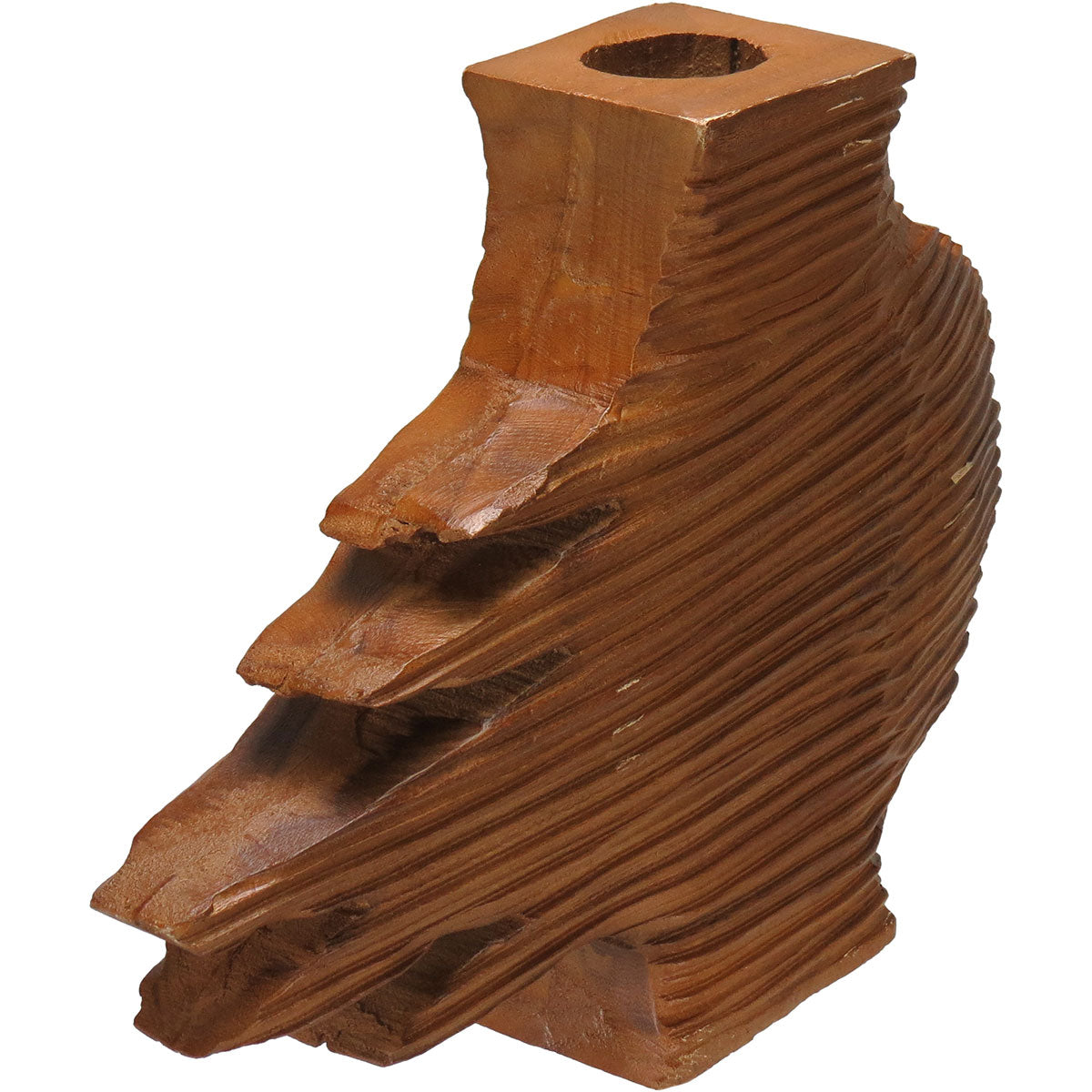 Vaso Decorativo de Madeira Home&Co 36x45cm Natural Marrom