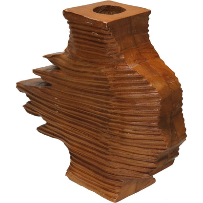 Vaso Decorativo de Madeira Home&Co 36x45cm Natural Marrom