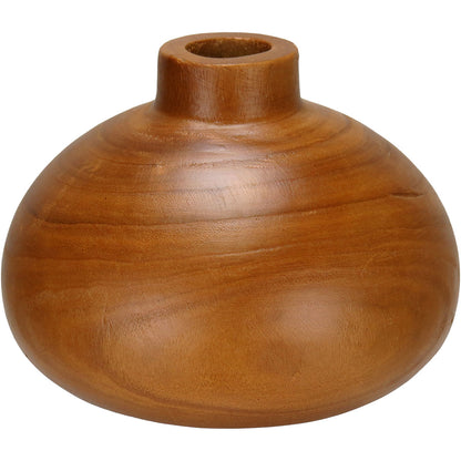 Vaso Decorativo em Madeira Natural Home&Co 17x18cm para Flores