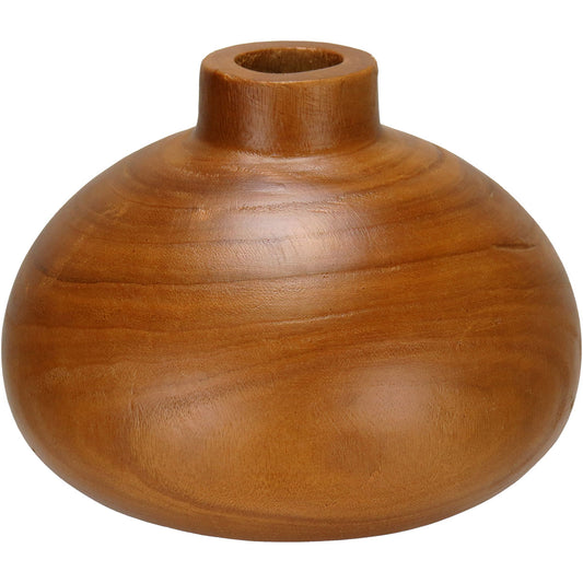 Vaso Decorativo em Madeira Natural Home&Co 17x18cm para Flores