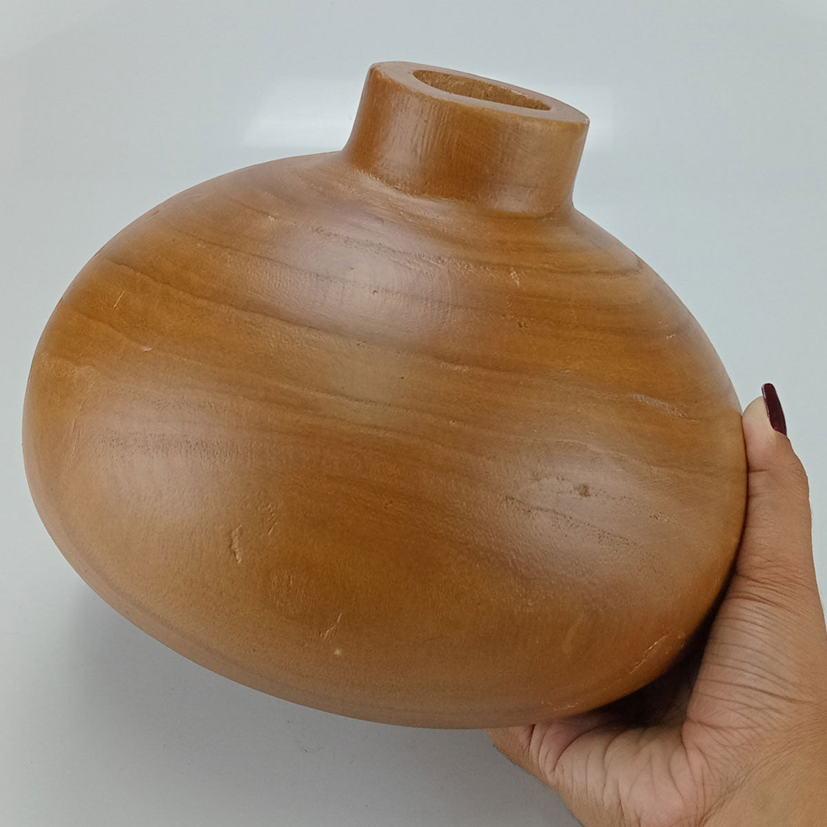 Vaso Decorativo em Madeira Natural Home&Co 17x18cm para Flores