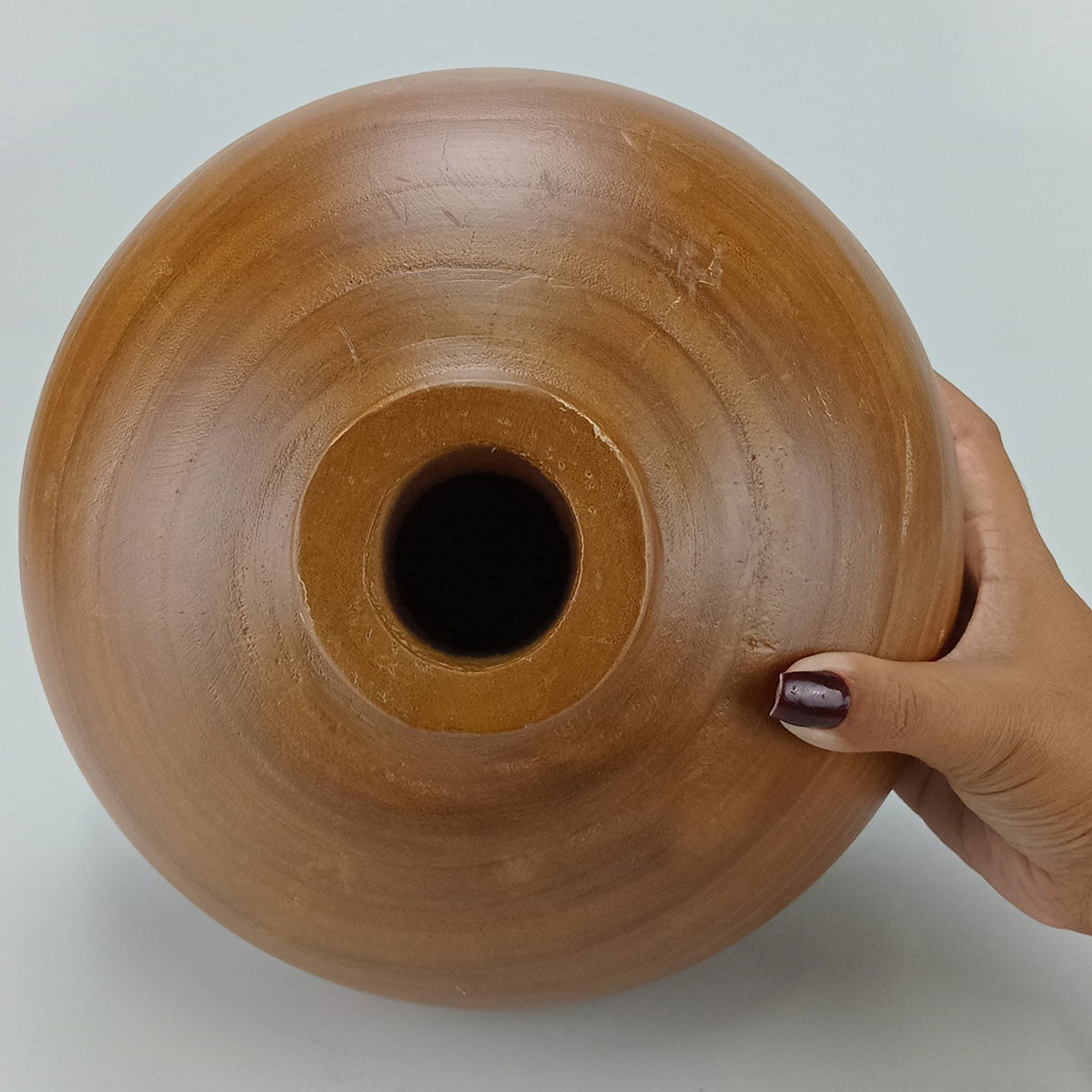 Vaso Decorativo em Madeira Natural Home&Co 17x18cm para Flores