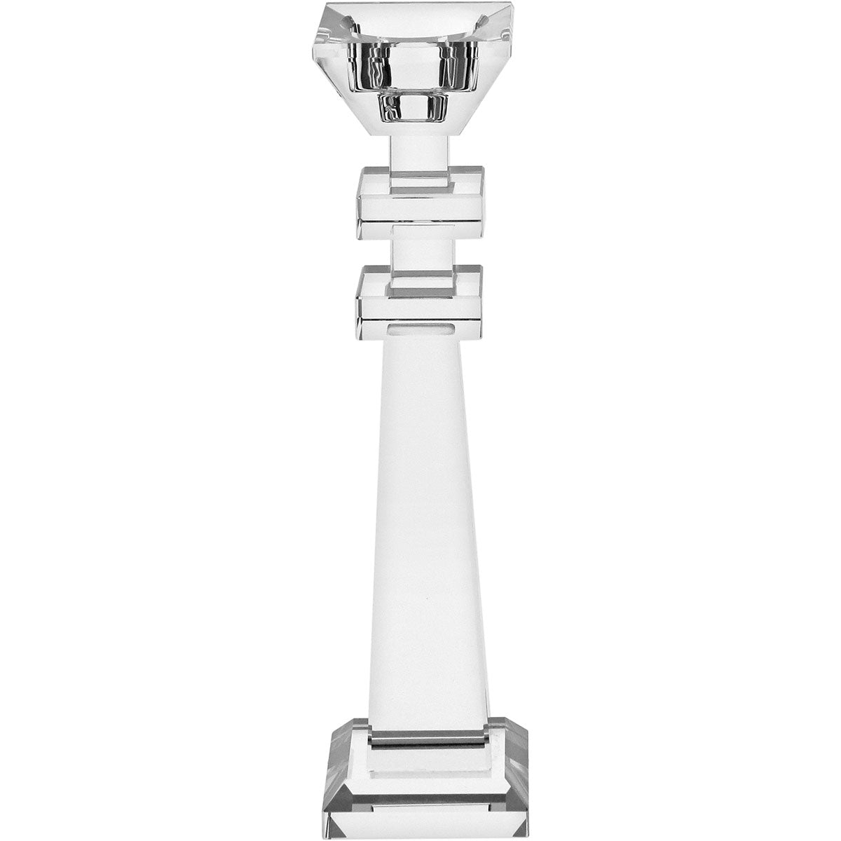 Castiçal de Cristal Transparente 27cm Vidro 7x7cm Elegante