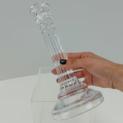 Castiçal de Vidro Transparente Home&Co Eco Crystal 25,3cm 11,4cm