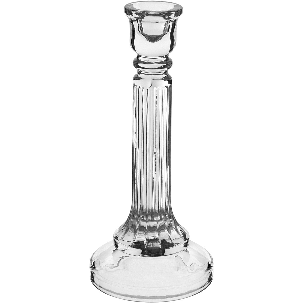 Castiçal Transparente Home&Co Eco Crystal 25cm Vidro 11x11cm