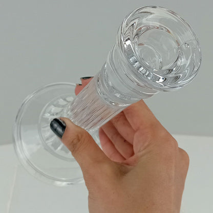 Castiçal Transparente Home&Co Eco Crystal 25cm Vidro 11x11cm