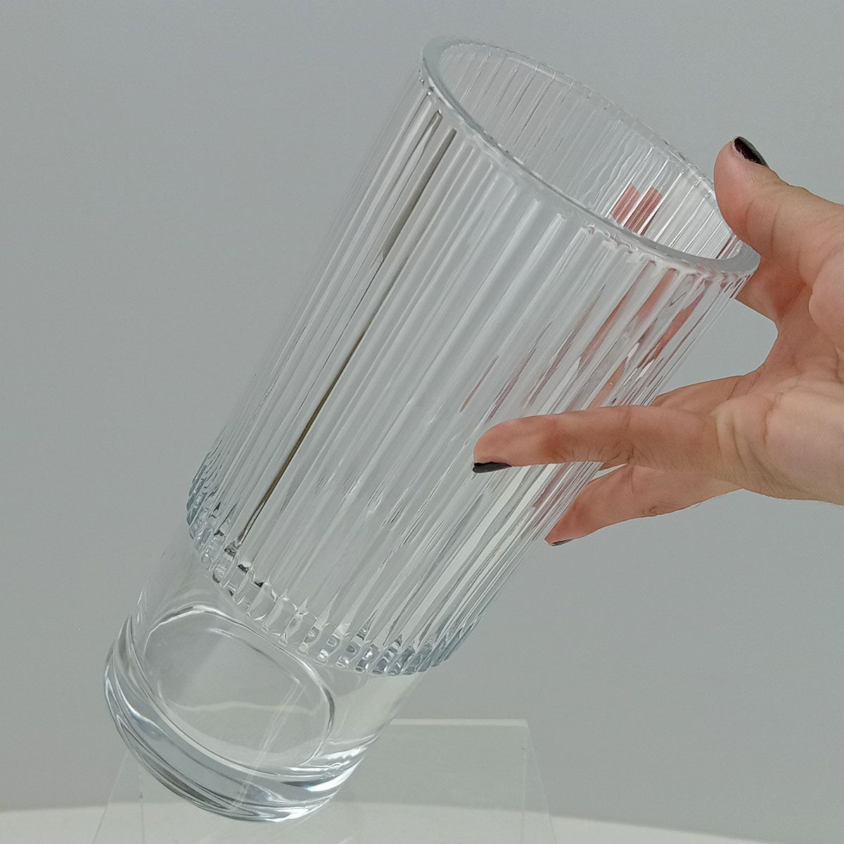 Vaso Decorativo Home&Co em Vidro Transparente 22x10cm