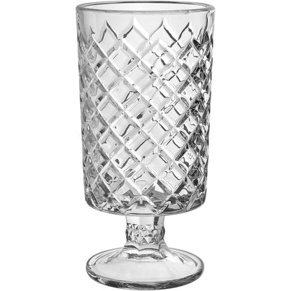 Vaso Redondo Home&co Com Pé Vidro 23x11x11cm Transparente