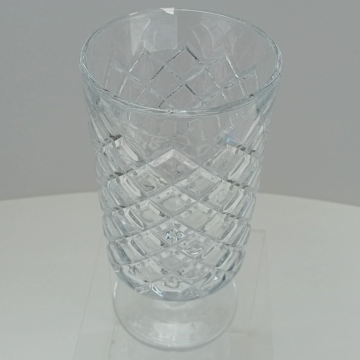 Vaso Redondo Home&co Com Pé Vidro 23x11x11cm Transparente