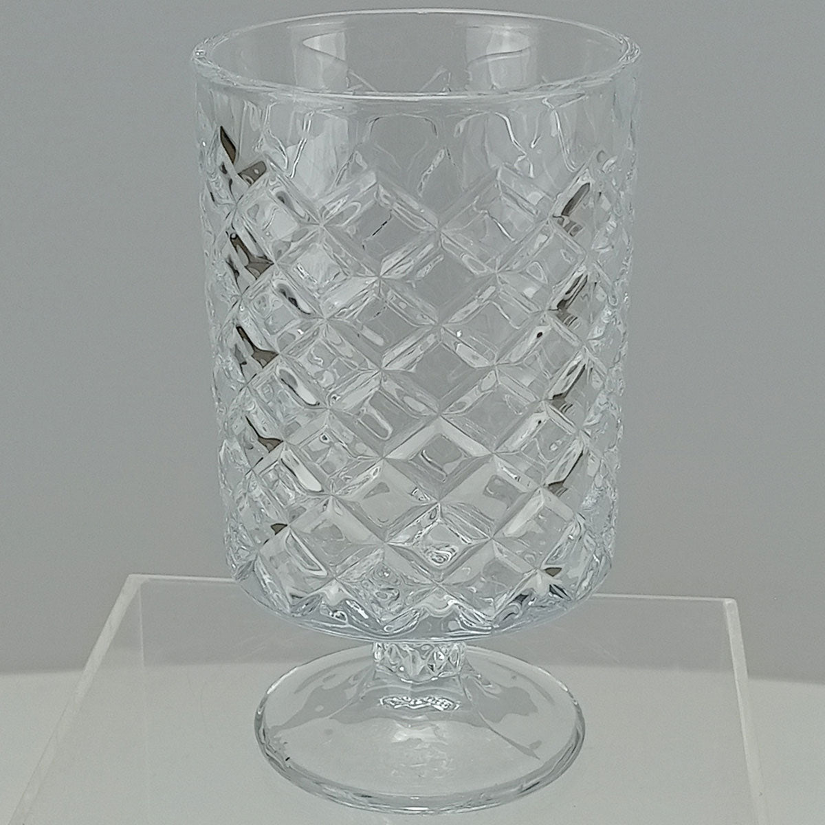 Vaso Redondo Home&co Com Pé Vidro 15x9x9cm Transparente