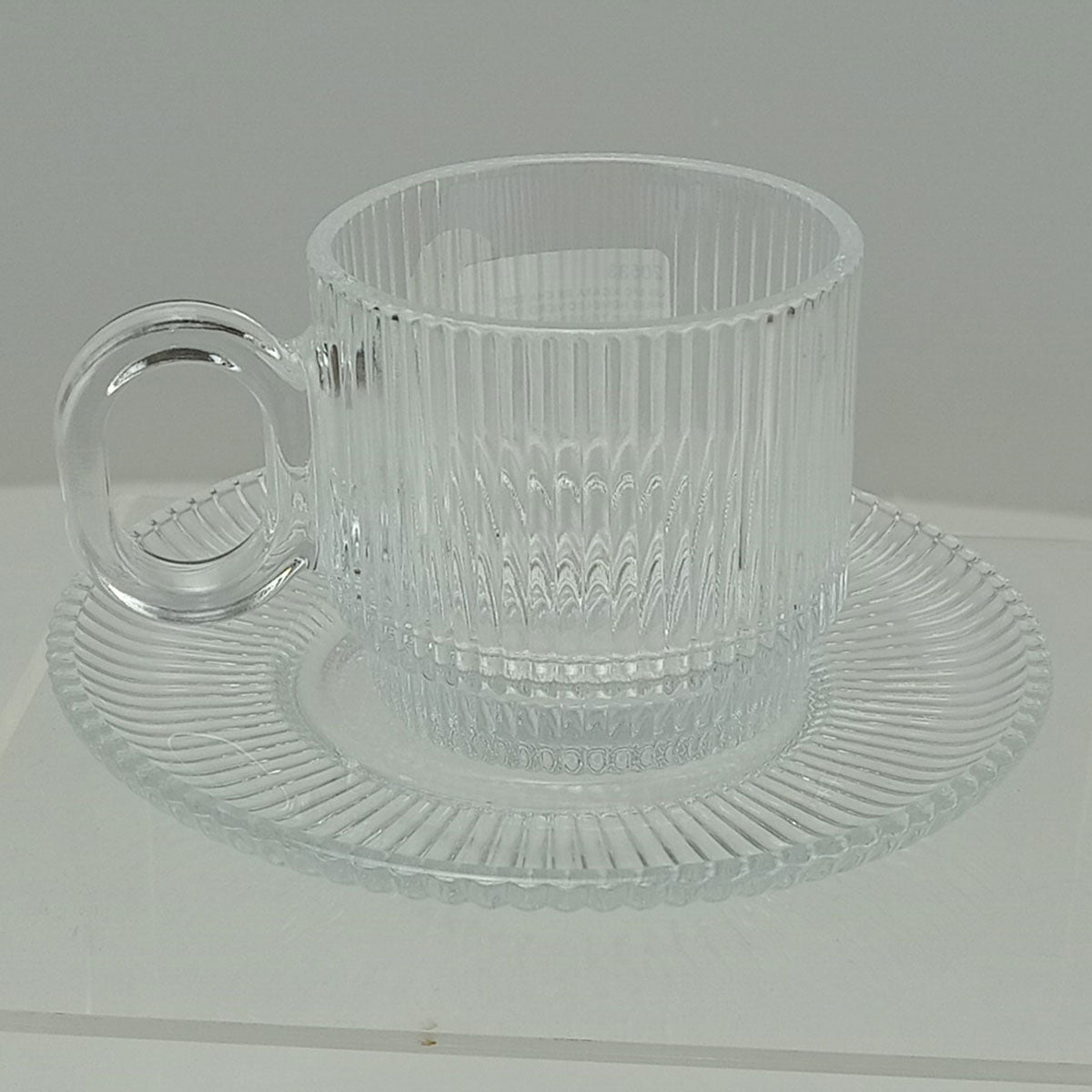 Conjunto 6 Xícaras de Chá com Pires Home&Co Vidro 170ml Transparente