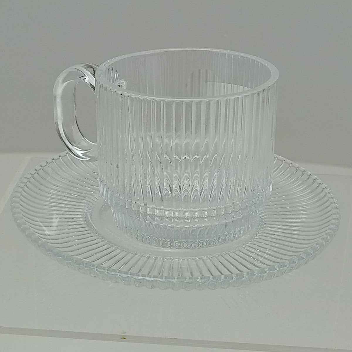 Conjunto 6 Xícaras de Chá com Pires Home&Co Vidro 170ml Transparente