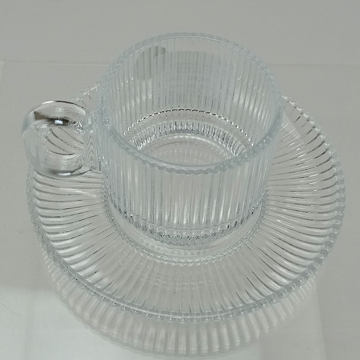 Conjunto 6 Xícaras de Café com Pires Home&Co Vidro Transparente 90ml