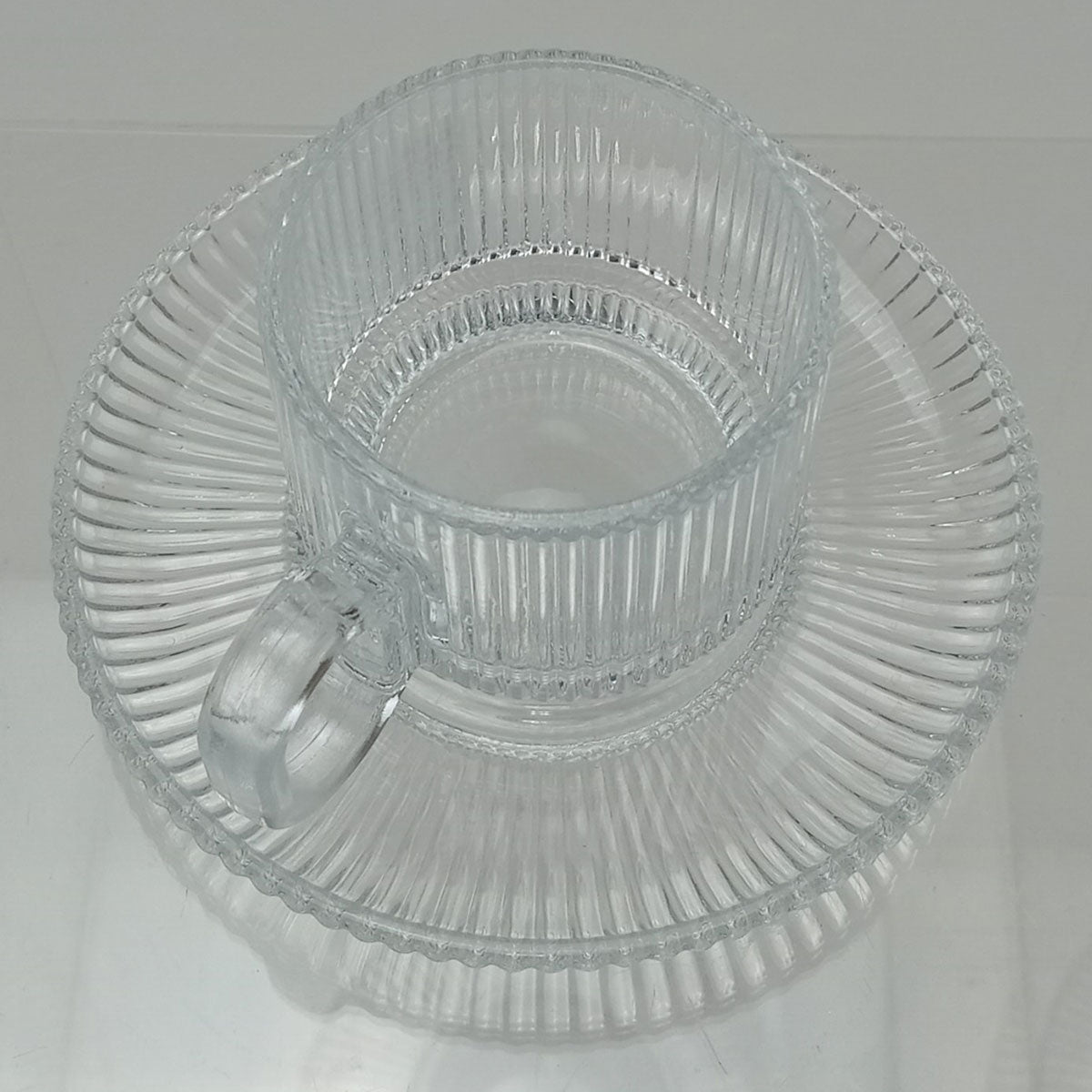 Conjunto 6 Xícaras de Café com Pires Home&Co Vidro Transparente 90ml