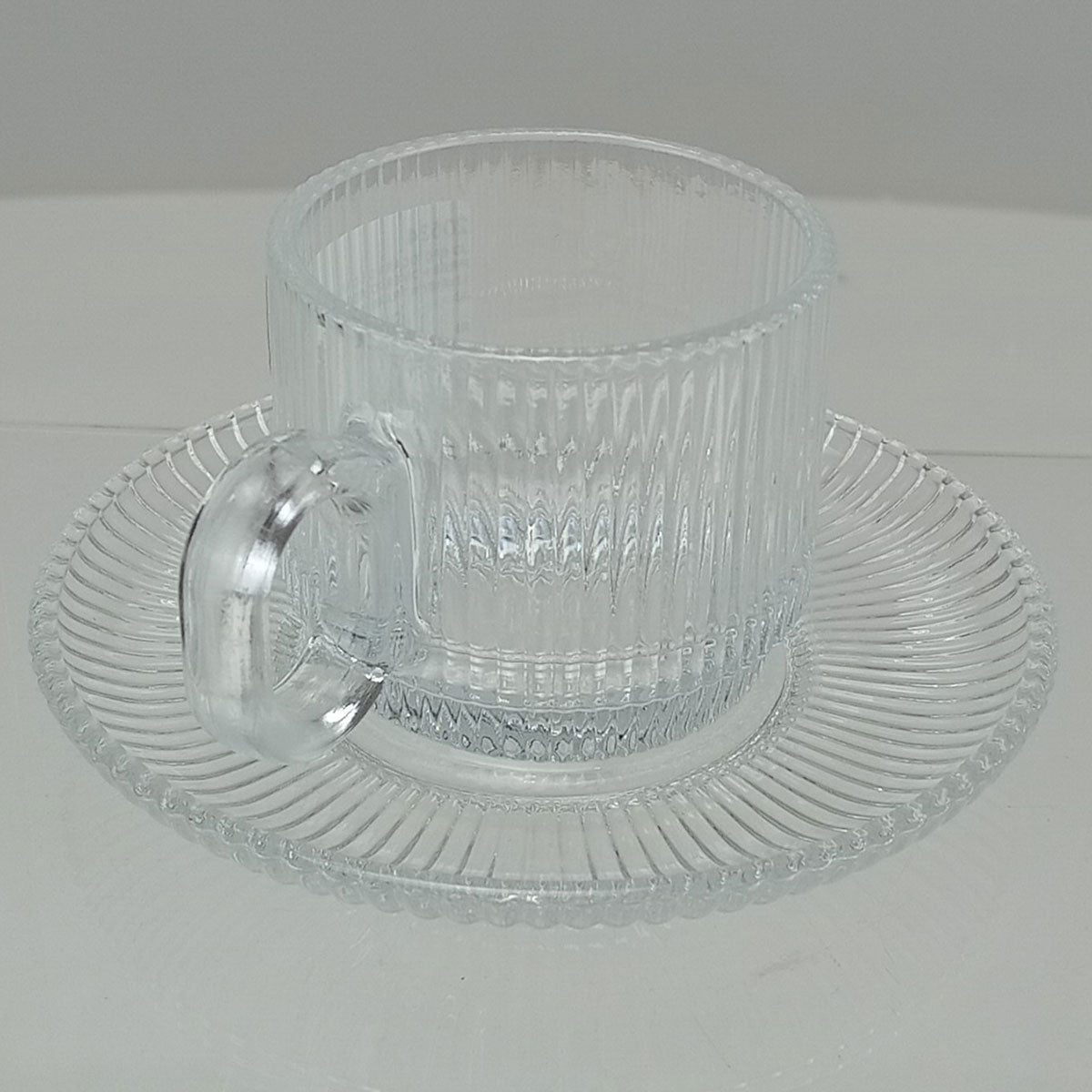 Conjunto 6 Xícaras de Café com Pires Home&Co Vidro Transparente 90ml