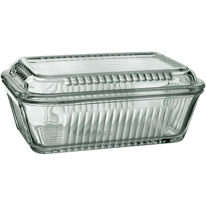 Manteigueira Home&Co Transparente com Tampa de Vidro 7x10x17cm