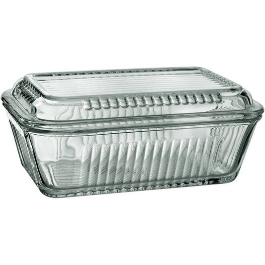 Manteigueira Home&Co Transparente com Tampa de Vidro 7x10x17cm