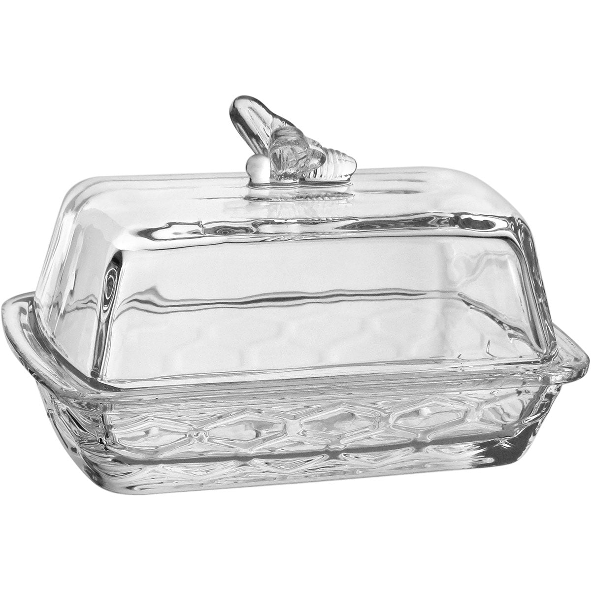 Manteigueira Home&Co Transparente com Tampa de Vidro 9x15x10cm