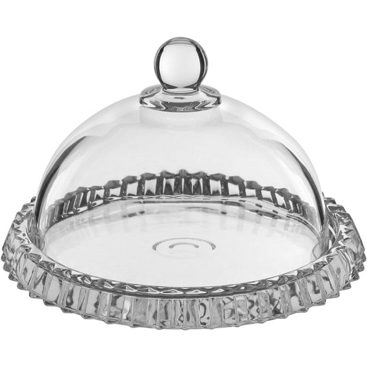 Queijeira Redonda Transparente Home&Co com Tampa Eco Crystal 19x12cm