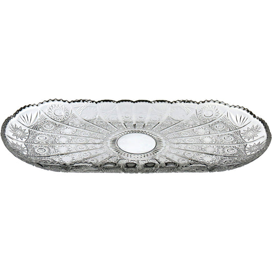 Prato de Bolo Oval Transparente Home&Co Eco Crystal 33x15cm Vidro