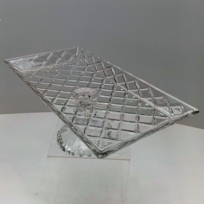 Prato de Bolo Retangular Home&Co em Vidro Transparente 12x32cm