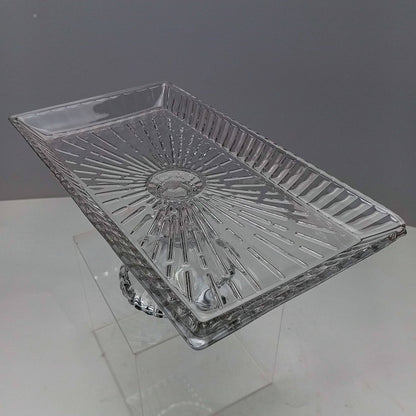 Prato de Bolo Retangular Home&Co 12x32cm Vidro Transparente