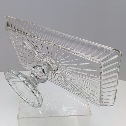 Prato de Bolo Retangular Home&Co 12x32cm Vidro Transparente