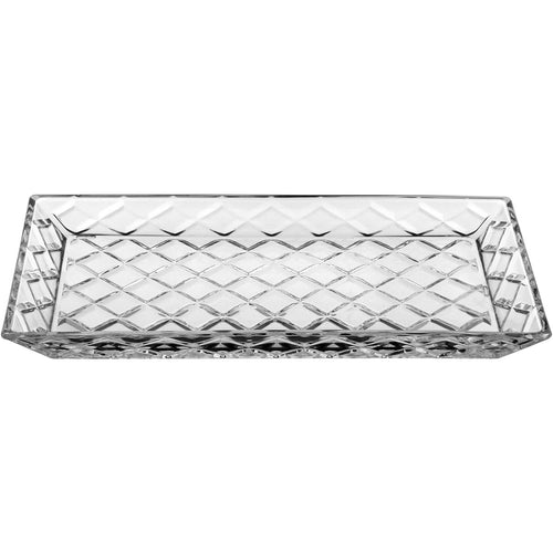 Prato de Bolo Retangular Home&Co Eco Crystal 32x17cm Transparente Vidro