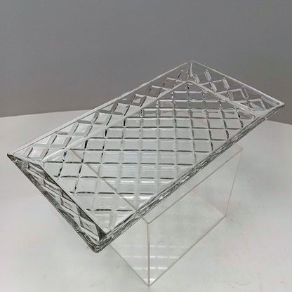 Prato de Bolo Retangular Home&Co Eco Crystal 32x17cm Transparente Vidro