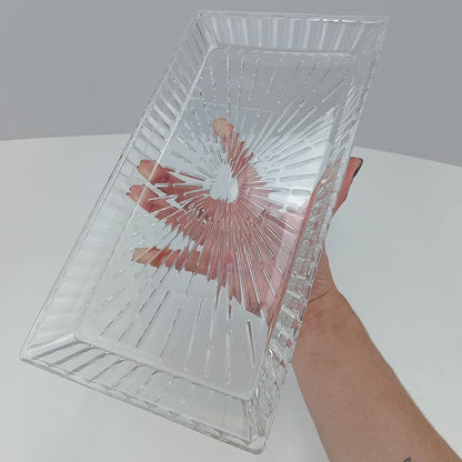 Prato de Bolo Retangular Home&Co 32x17cm Transparente Vidro Eco Crystal