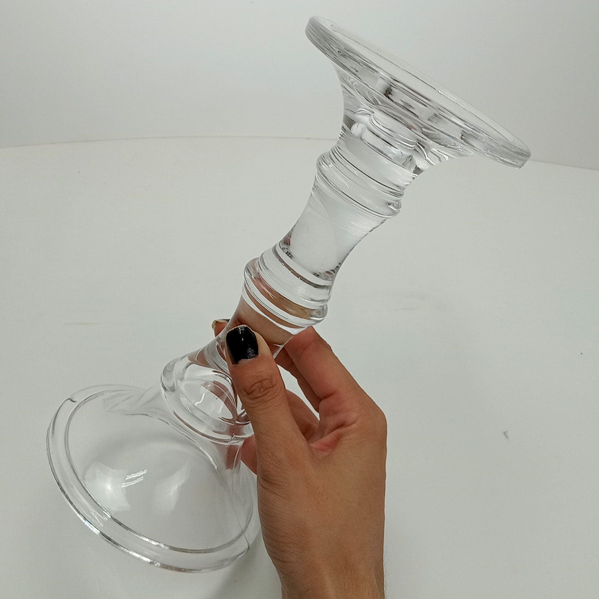 Castiçal de Vidro Transparente Home&Co Eco Crystal 23x10x10cm