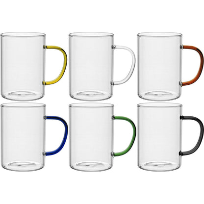 Caneca Transparente Borossilicato Home&Co 450ml Alça Colorida