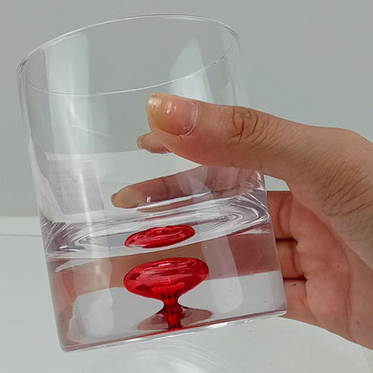 Copo Baixo Home&Co Esfera Vermelha 300ml Vidro Transparente 6 Peças