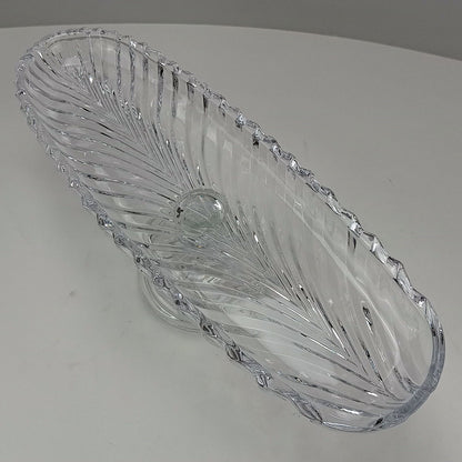 Prato de Bolo Oval Home&Co 39cm Vidro Transparente com Pé Eco Crystal