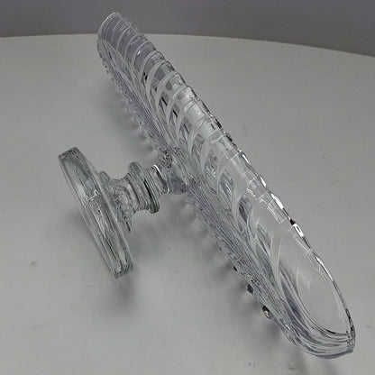 Prato de Bolo Oval Home&Co 39cm Vidro Transparente com Pé Eco Crystal