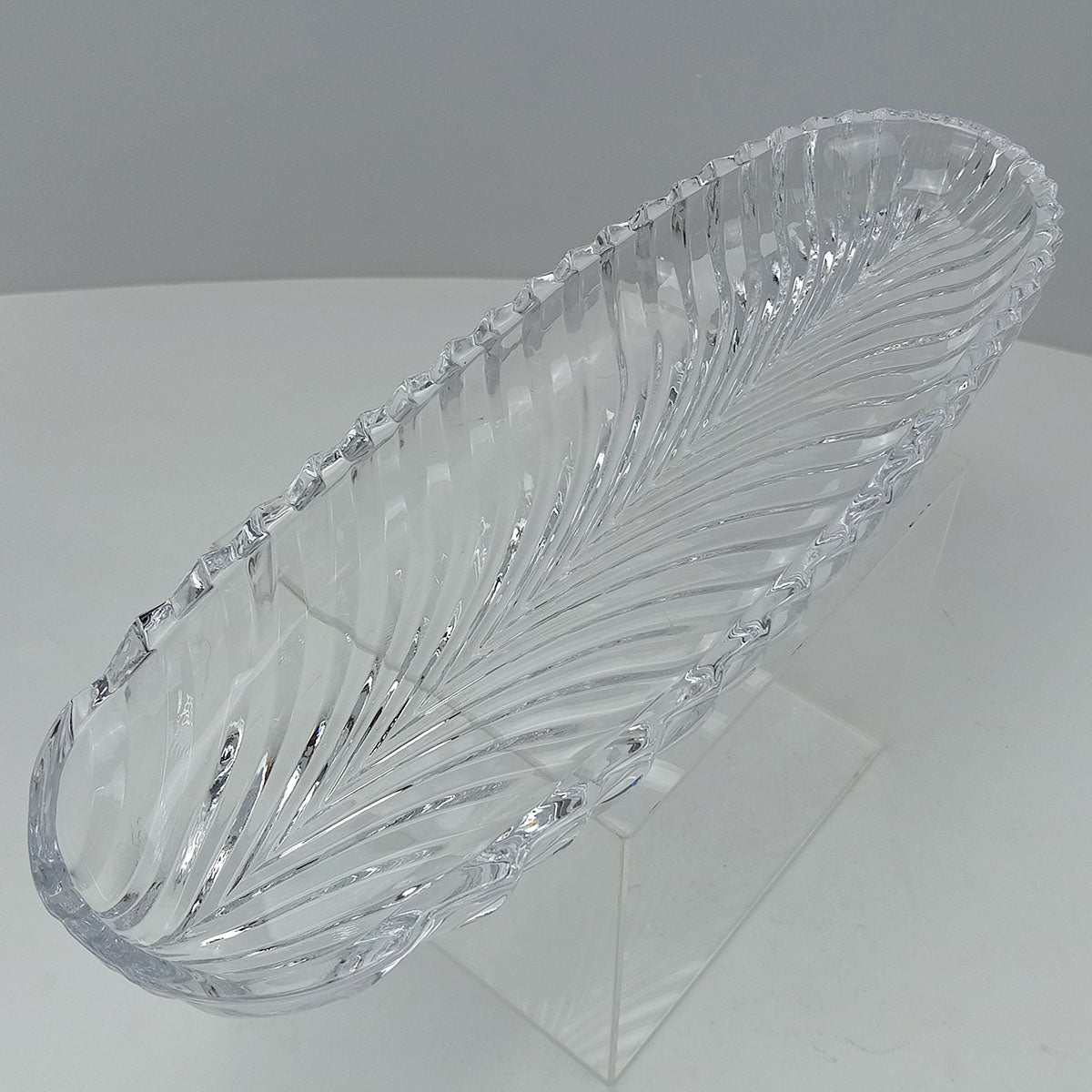 Prato de Bolo Oval Home&Co Eco Crystal 39,5x13,7cm Vidro Transparente