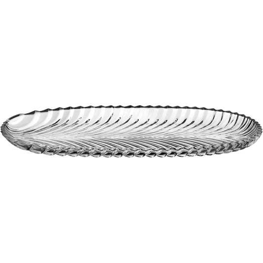 Prato de Bolo Oval Home&Co Eco Crystal 49x15cm Vidro Transparente