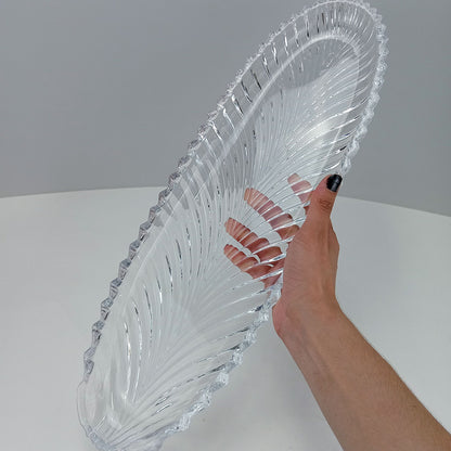 Prato de Bolo Oval Home&Co Eco Crystal 49x15cm Vidro Transparente