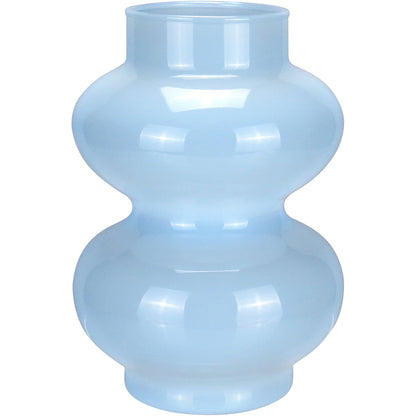 Vaso Decorativo Dois Gomos Home&Co Vidro Leitoso Azul 18x12cm