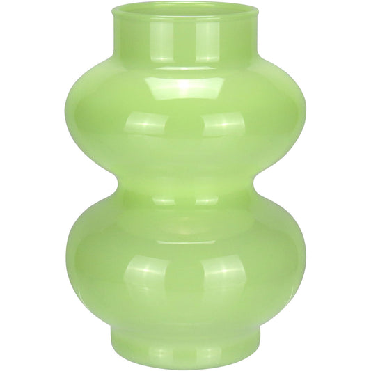 Vaso Decorativo Dois Gomos Home&Co Verde Leitoso Vidro 18x12x12cm